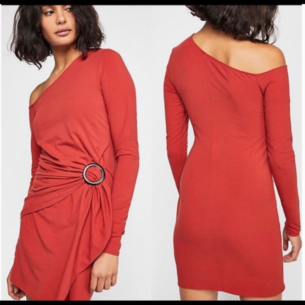 Free people Frankie copper off the shoulder dress